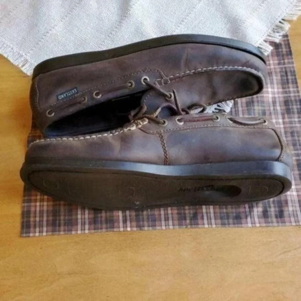 Eastland‎ Falmouth Mens 8D Dark Brown Leather Camp Moc Boat Shoe Loafers 7766-17